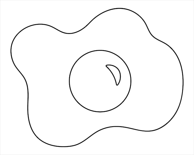 Premium vector fried egg in doodle style sketchwhite and yolk from an egg egg without shell