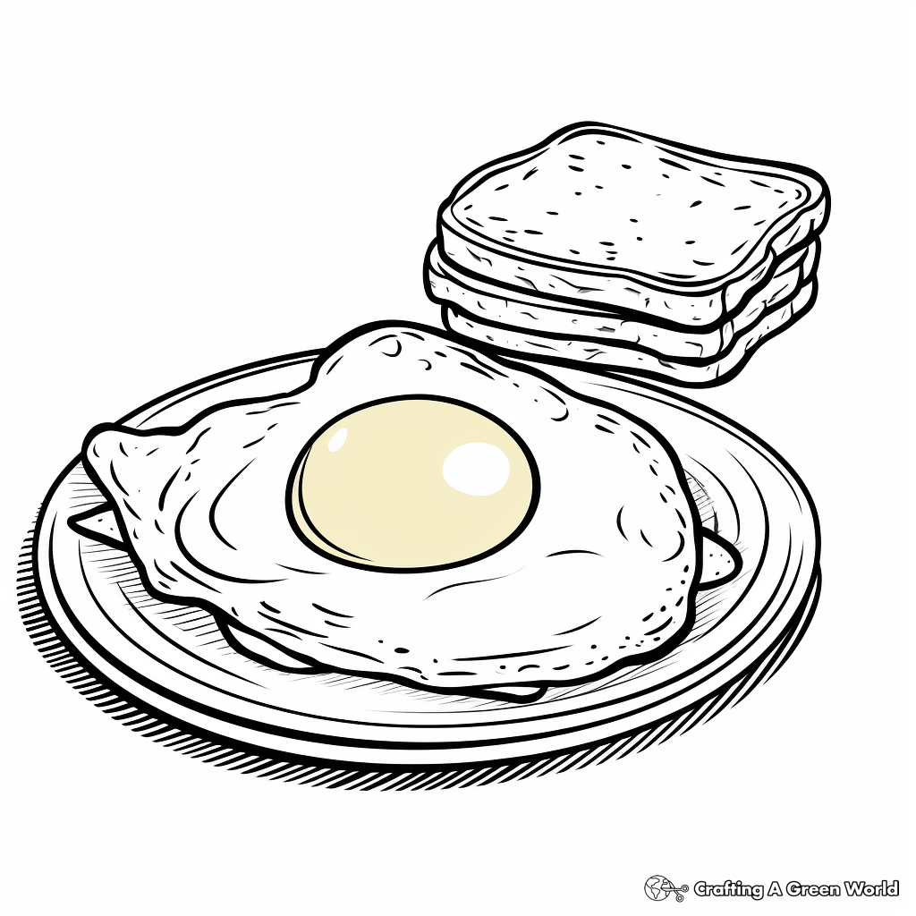 Fried egg coloring pages