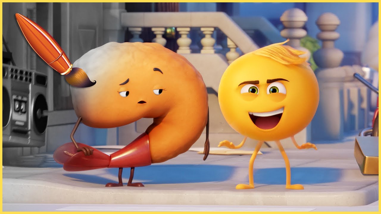 Emoji movie coloring with gene and fried shrimp