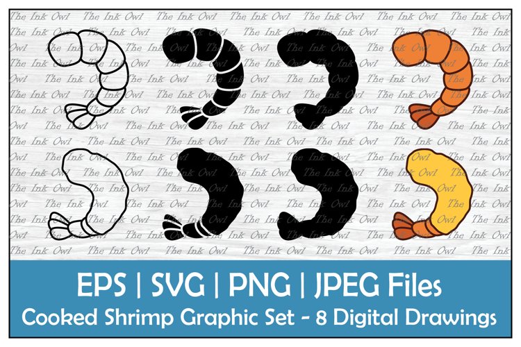 Fried shrimp tempura outline silhouette color clipart