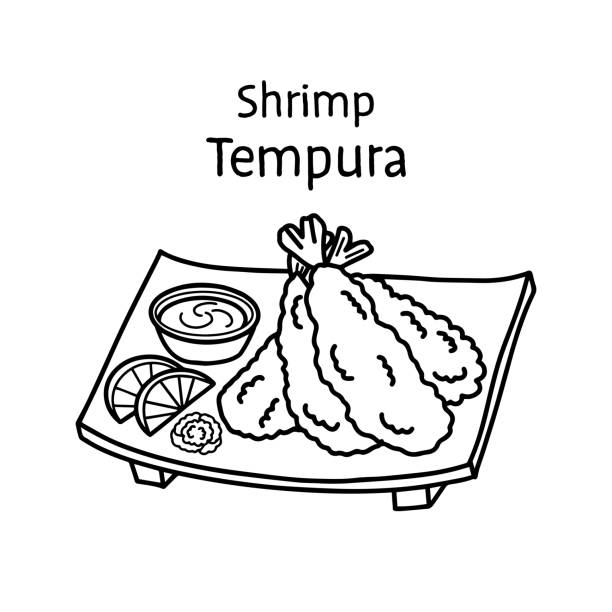 Deep fried prawns stock illustrations royalty