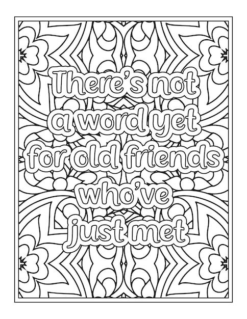 Premium vector best friend quotes coloring page kdp interior