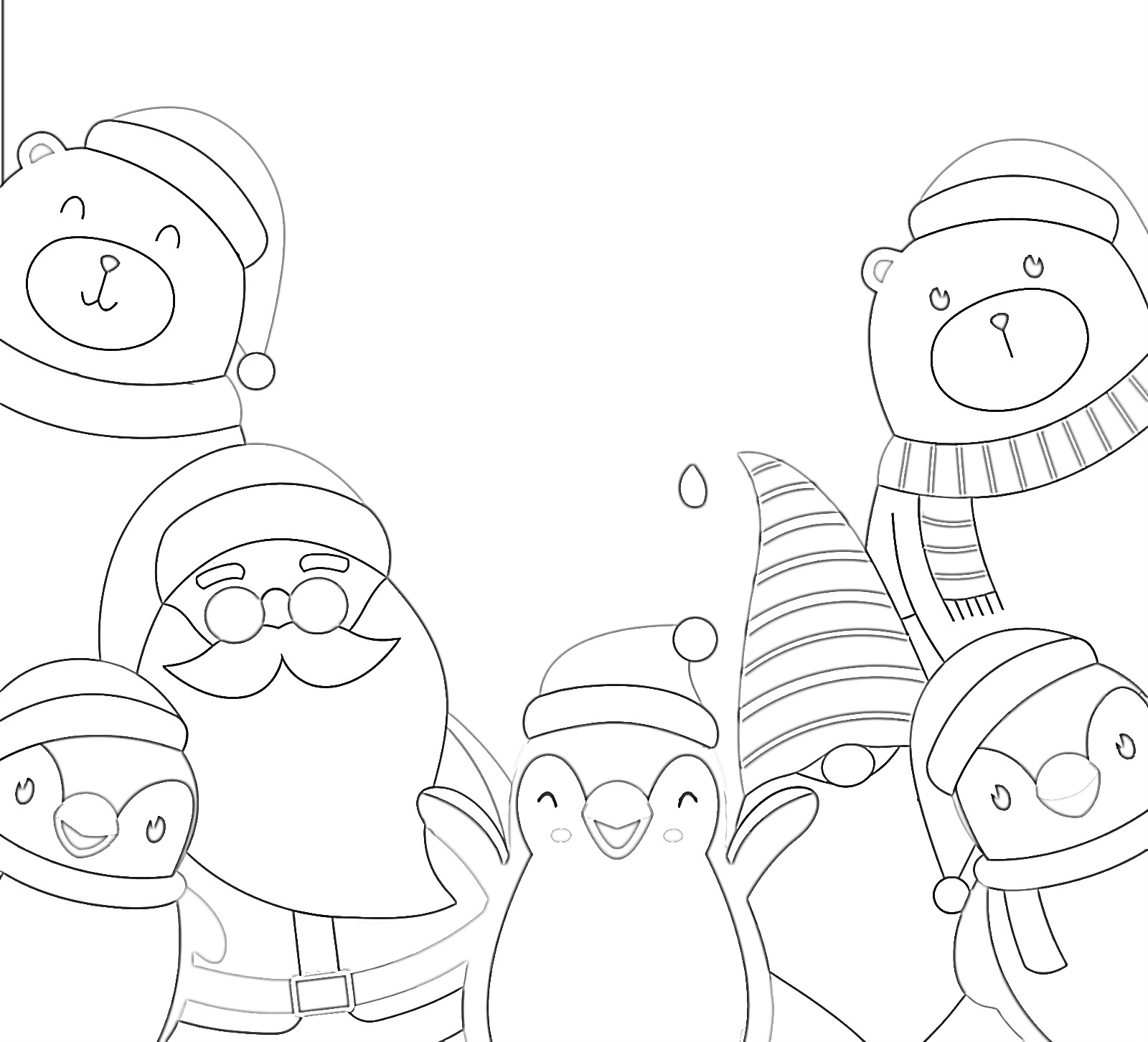 Happy christmas friends coloring page