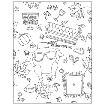 Friends thanksgiving coloring page by teacher sara in paris tpt