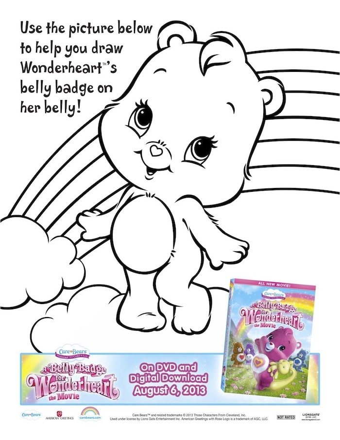 Free downloadable care bear coloring pages celebrate international friendship day