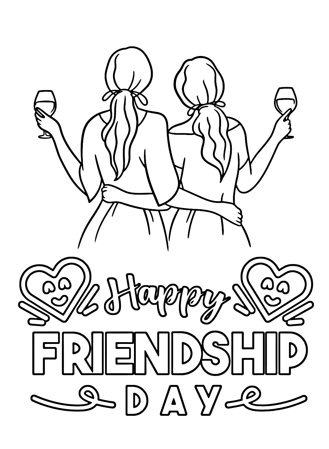 Happy friendship day coloring page