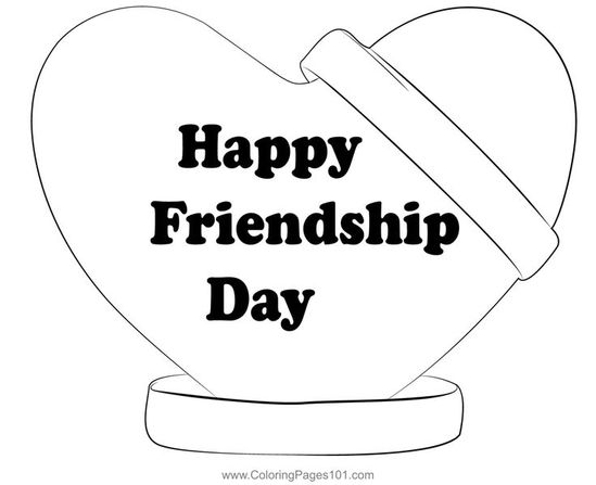 Friendship day colorg pages