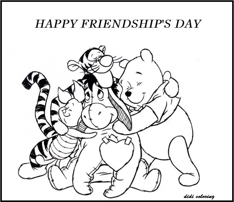Didi coloring page printable happy friendship day winnie the pooh and friends coloring page