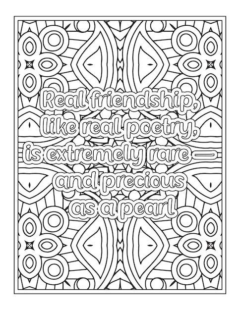 Premium vector best friend quotes coloring page kdp interior