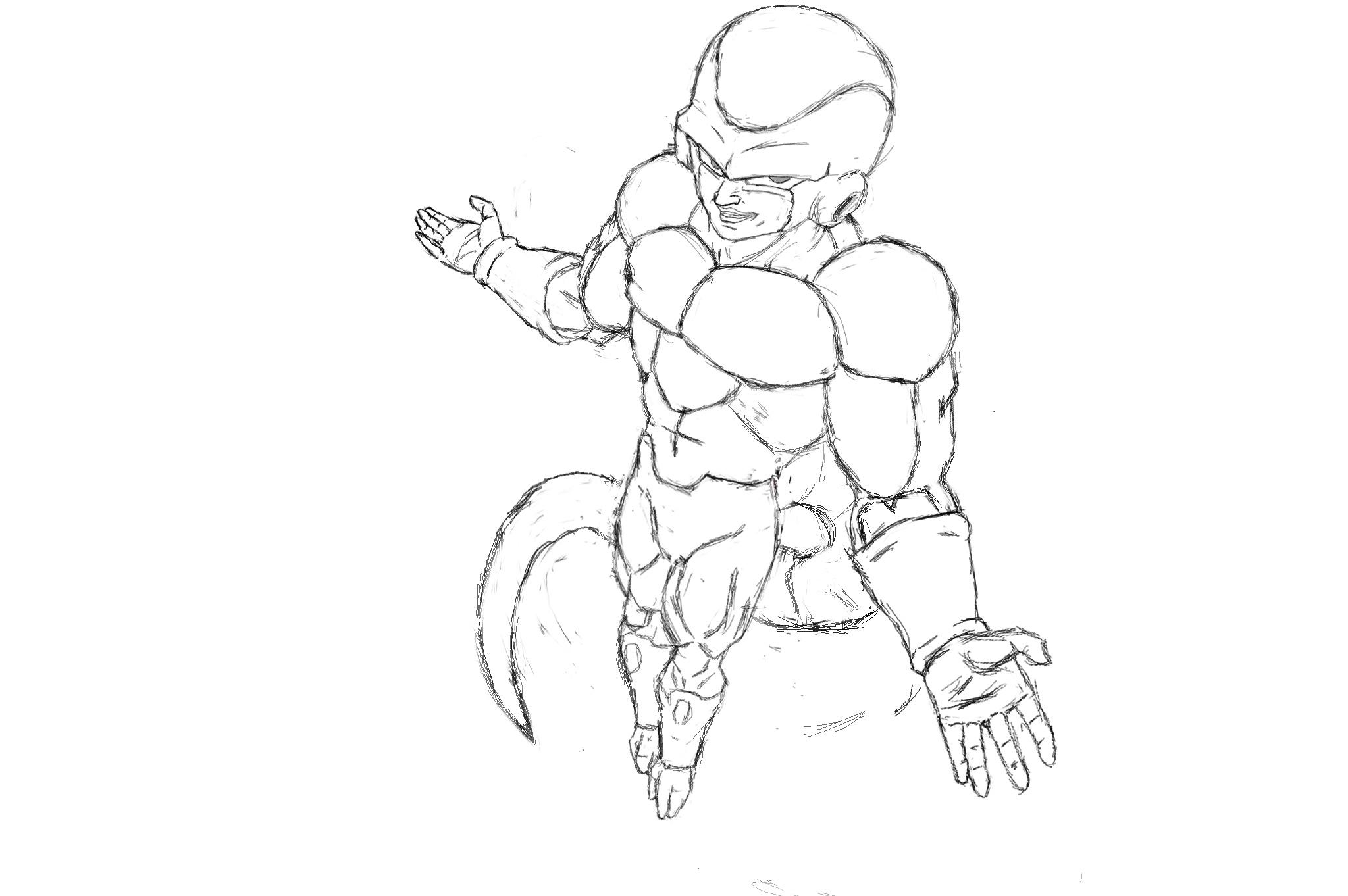 I redrew the new golden frieza rdbzdokkanbattle
