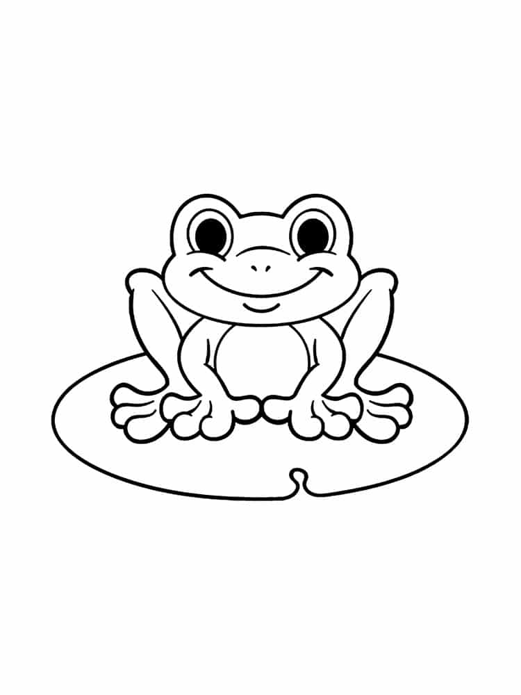 Little frog on a leaf coloring page