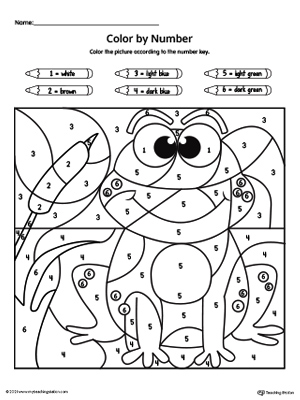 Free color by number frog