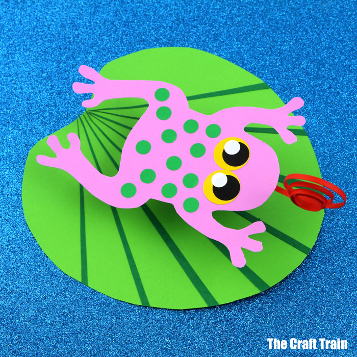 Frog on a lily pad paper craft