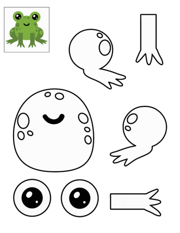 Color cut and glue frog preschool printable free printable papercraft templates