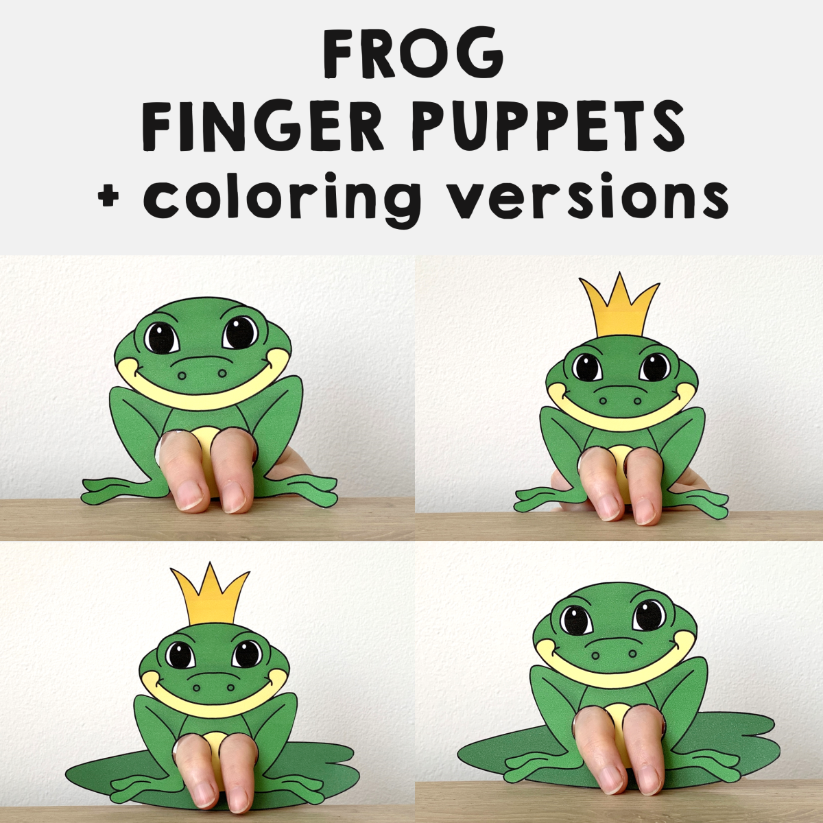 Frog finger puppets printable farm animal coloring paper craft activity play made by teachers