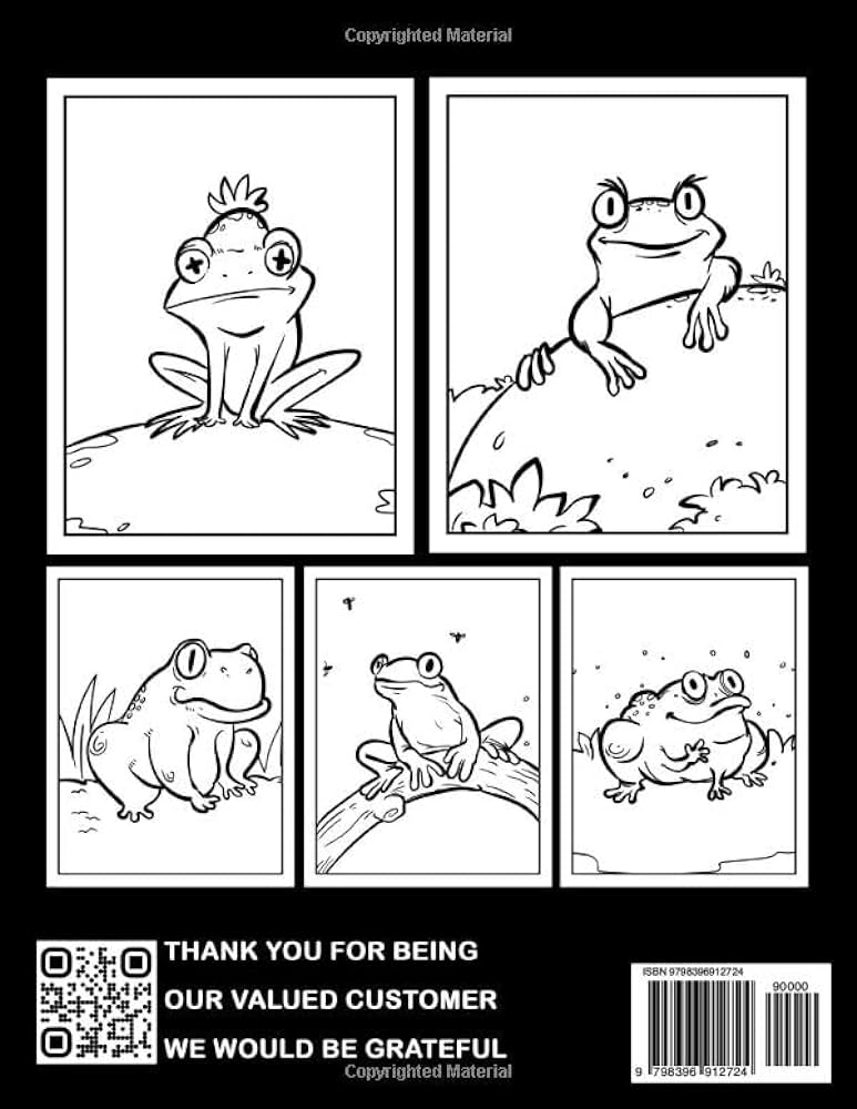 Cute frogs coloring book relax with charming frog coloring pages for kids designed to relieve stress and bring joy howard kane books