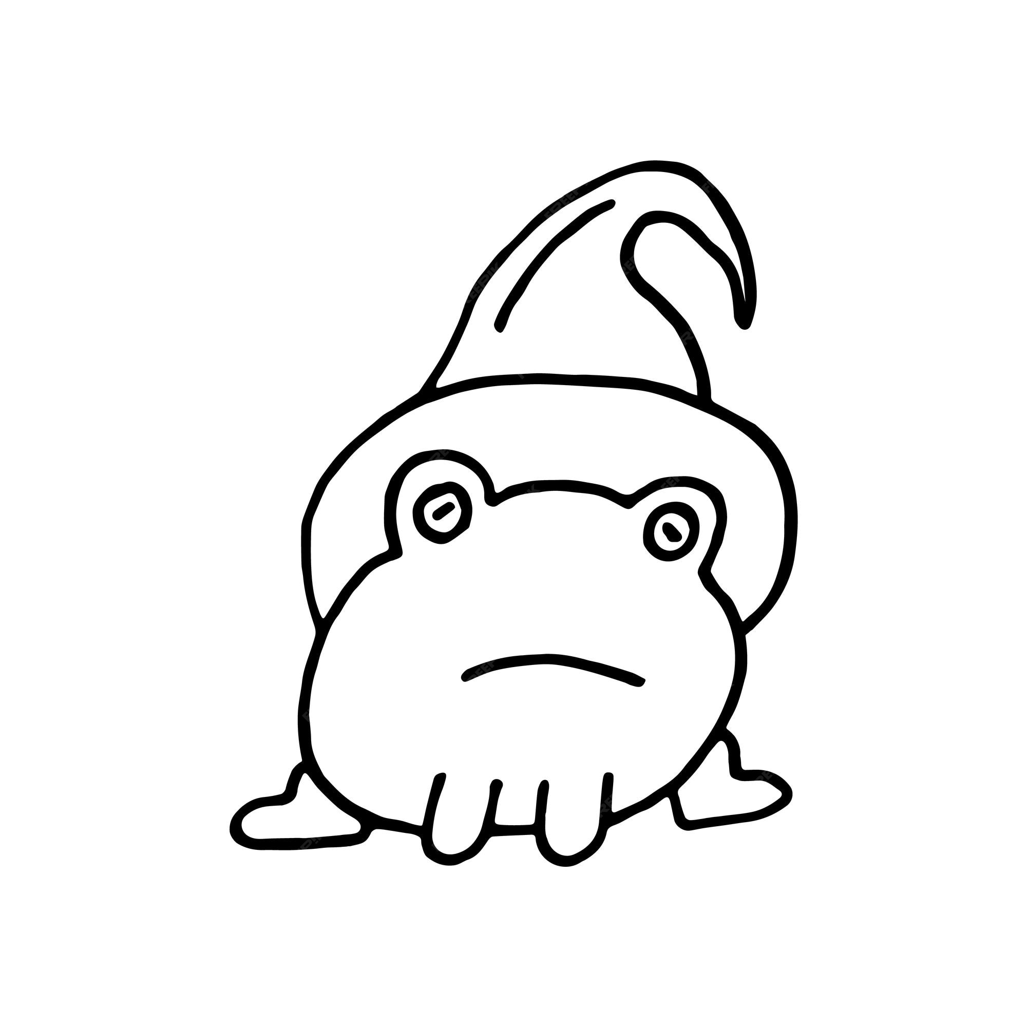 Premium vector a frog in a witchs hat halloween