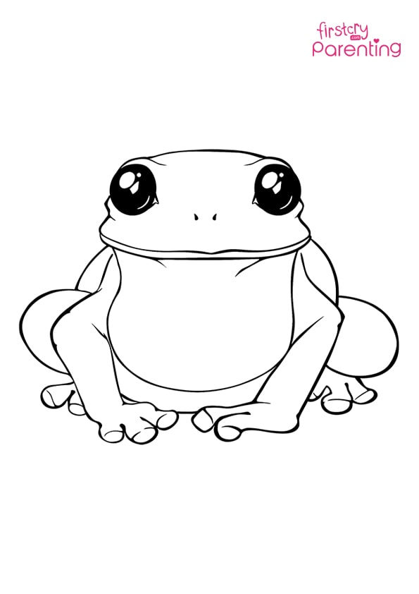 Simple big frog coloring page for kids