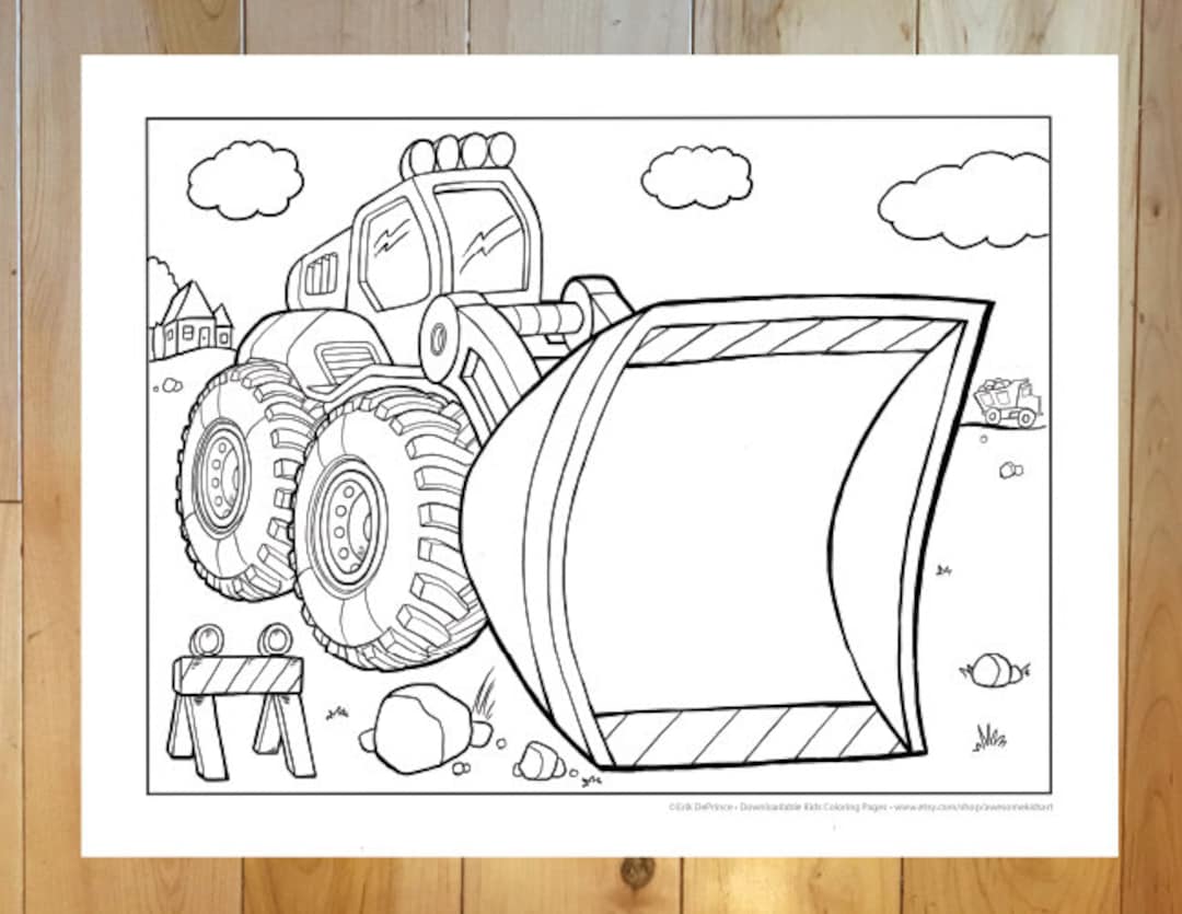 Big construction front loader coloring page downloadable pdf file download now