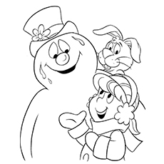 Cute frosty the snowman coloring pages for toddlers