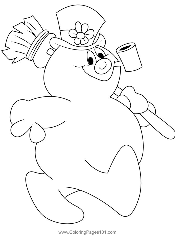 Frosty the snowman walking coloring page frosty the snowmen coloring pages frosty