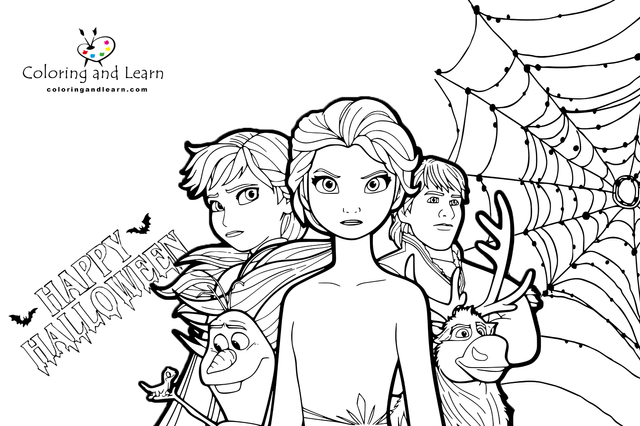 Frozen halloween coloring page rfrozen