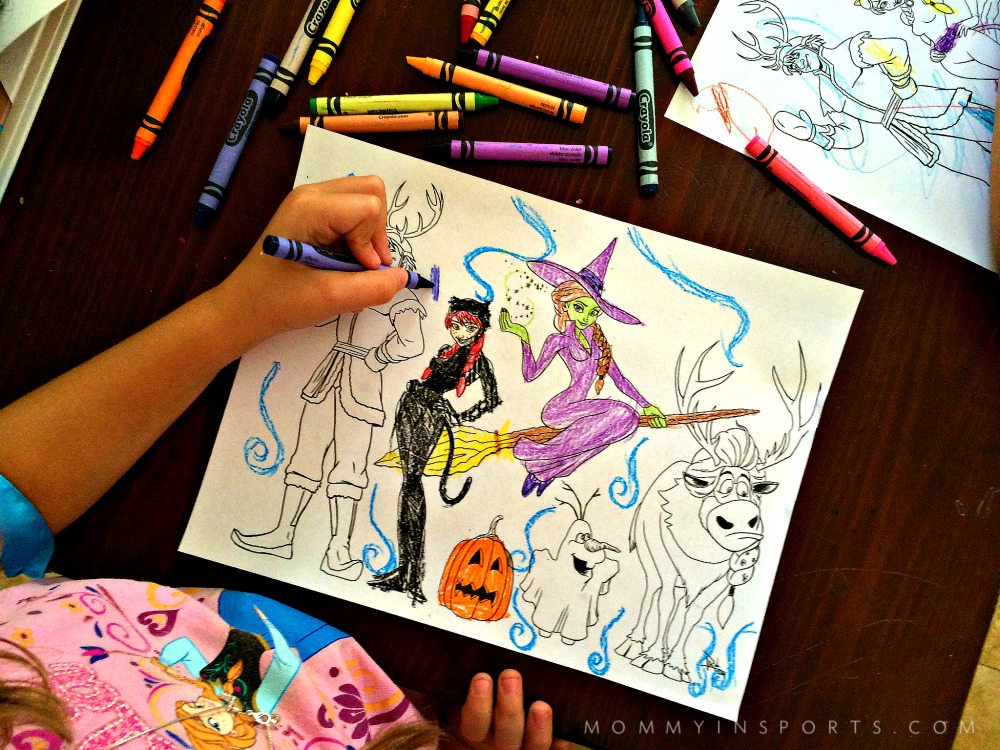 Frozen halloween coloring page