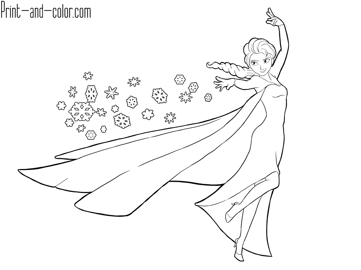 Frozen coloring pages print and color