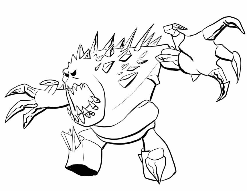 Frozen ice monster coloring pages