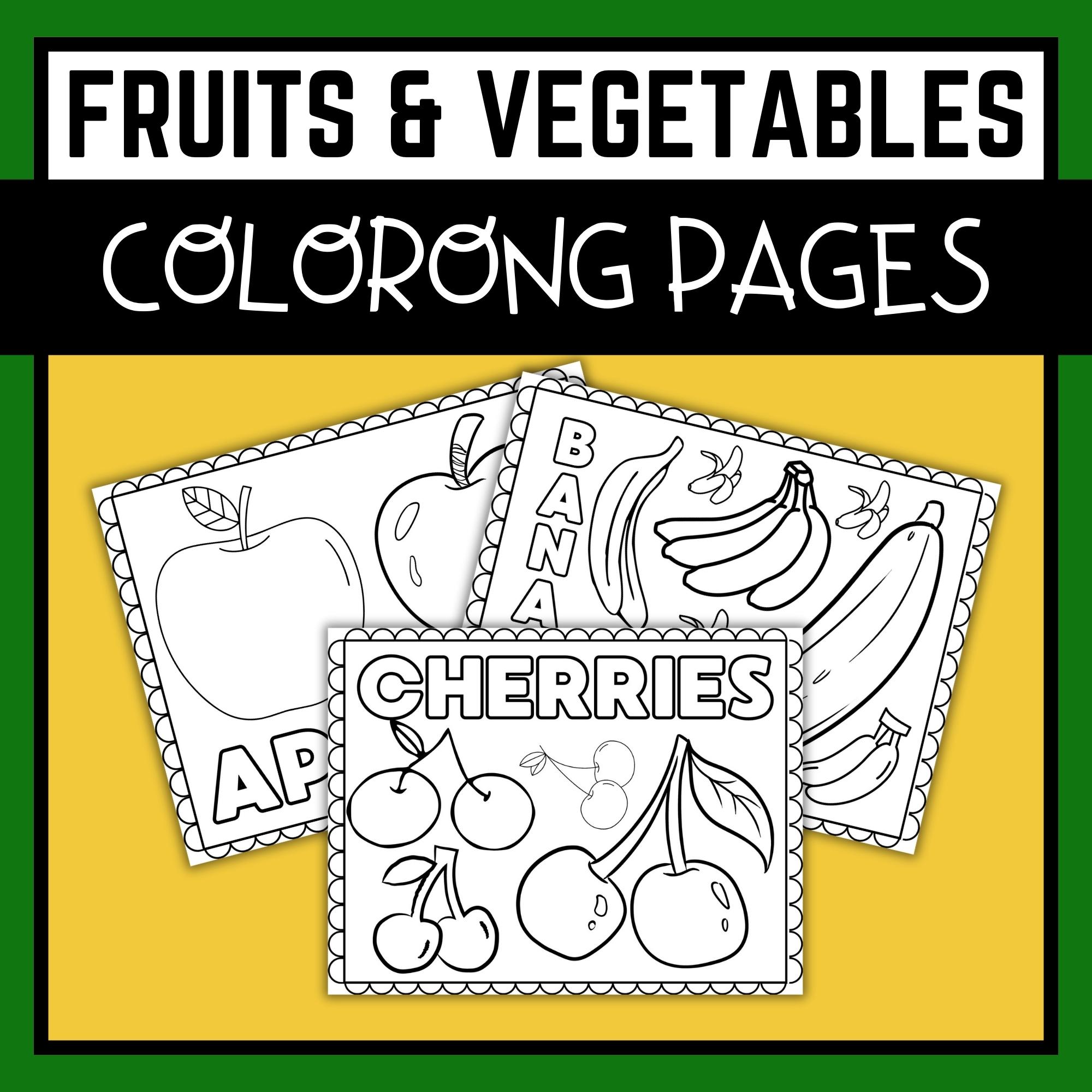 Fruits vegetables coloring pages