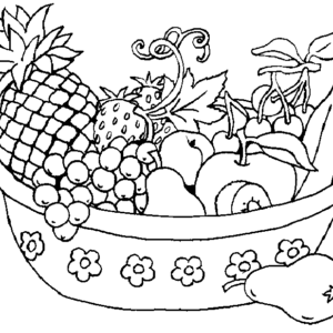 Fruit basket coloring pages printable for free download