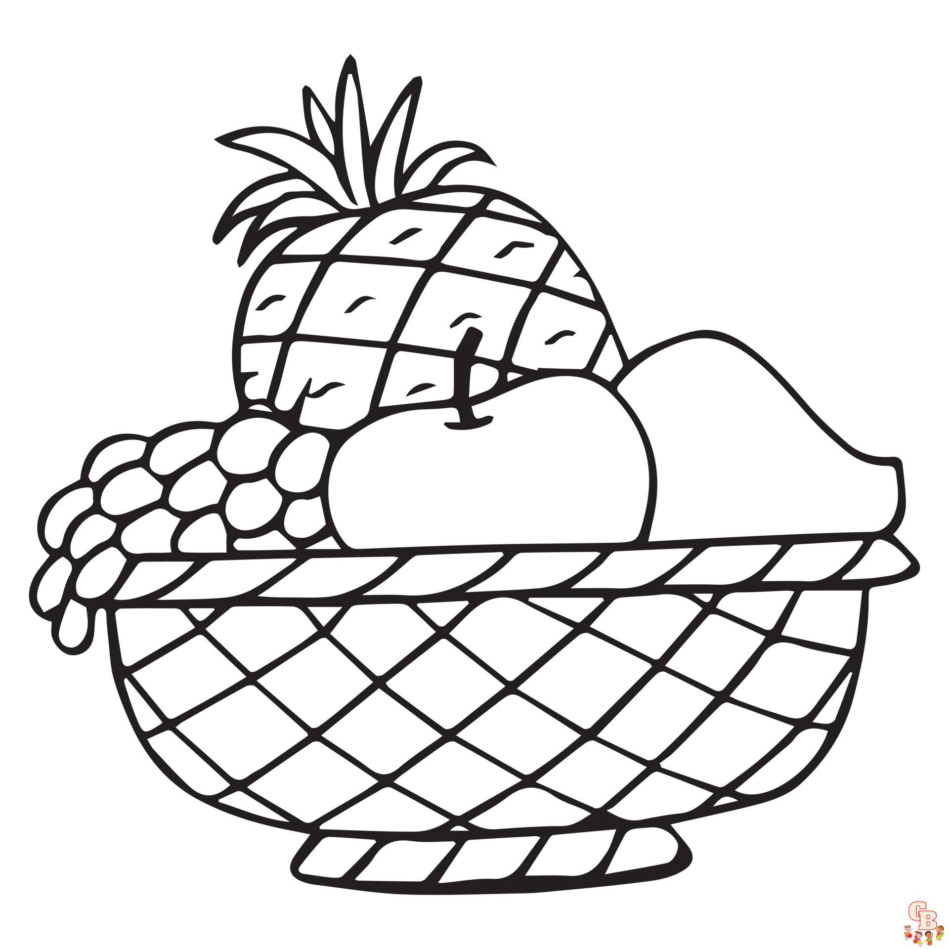 Fruit basket coloring pages
