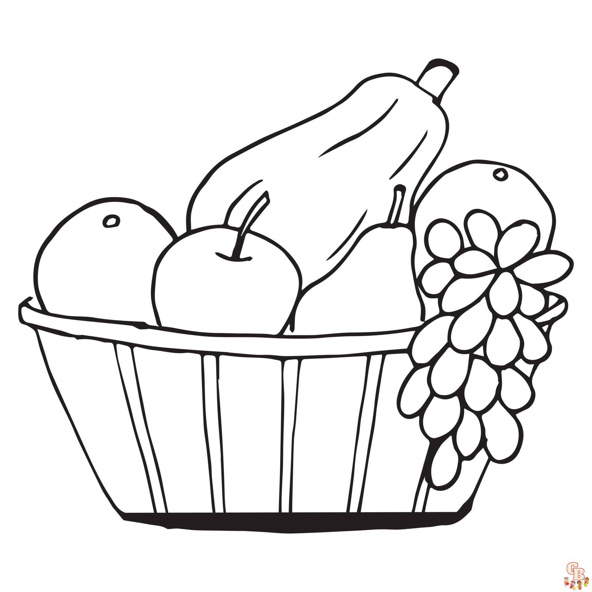Fruit basket coloring pages