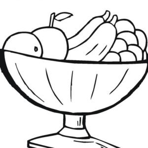 Fruit basket coloring pages printable for free download