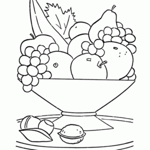 Fruit basket coloring pages printable for free download