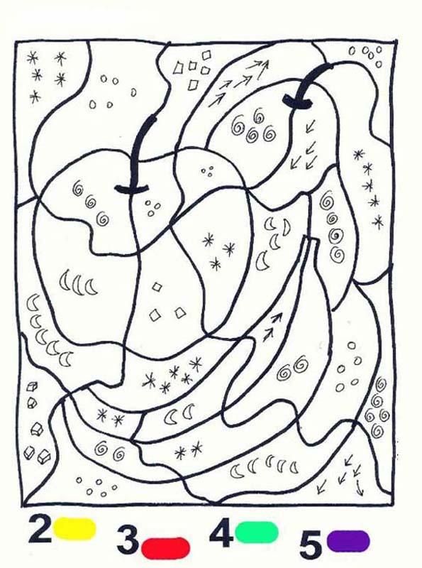Nature color by number coloring pages