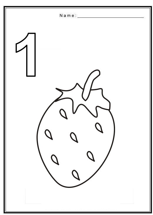 Free coloring pages of number with fruit crafts and worksheets for preschooltoddler and kindergarten