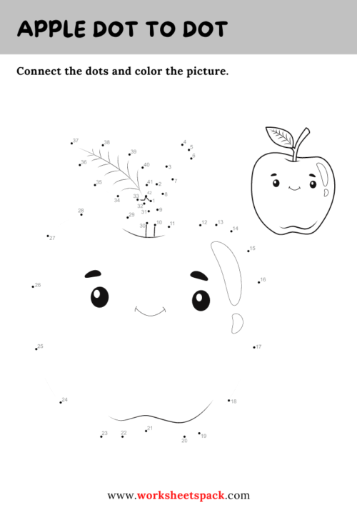Free fruits dot to dot printables