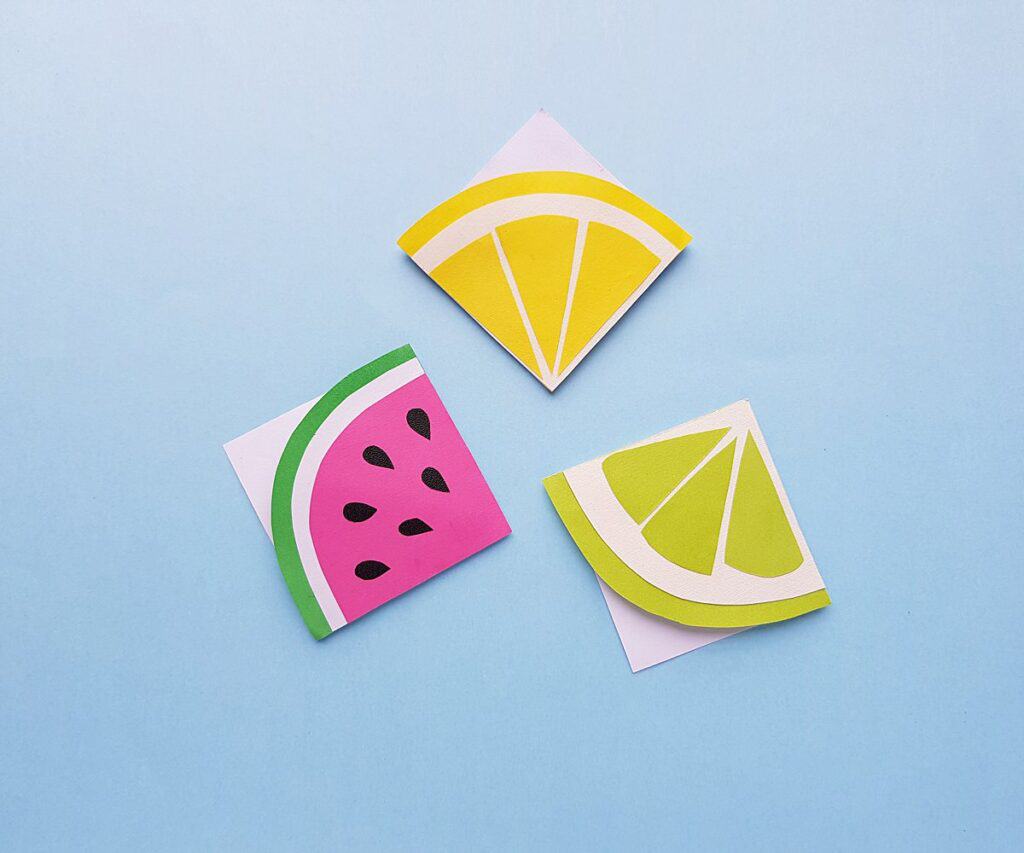 Fruit origami corner bookmark