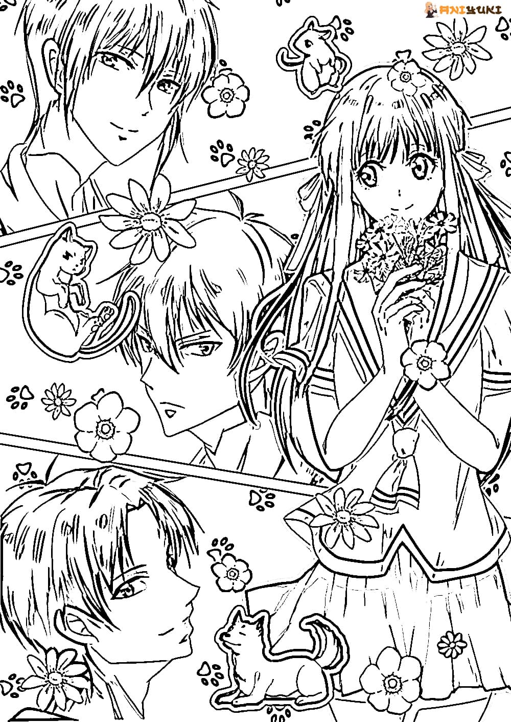 Fruits basket coloring pages