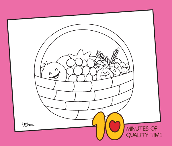 Fruit basket coloring page â minutes of quality time