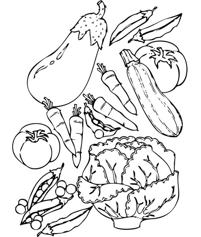 Vegetable coloring pages
