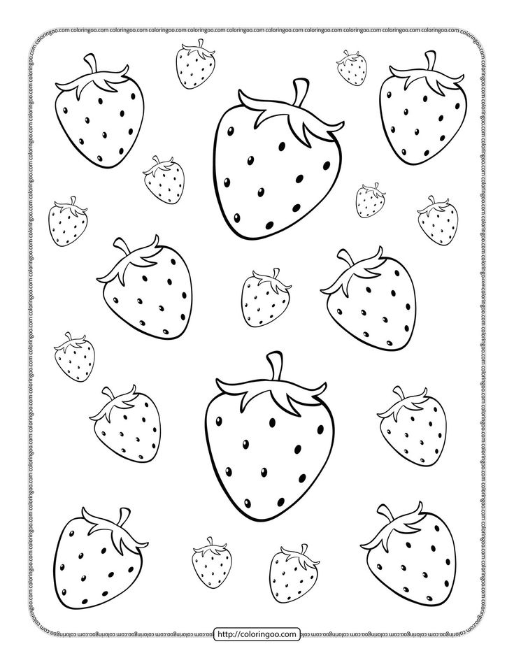 Strawberries coloring page coloring pages art journal therapy free printable coloring pages