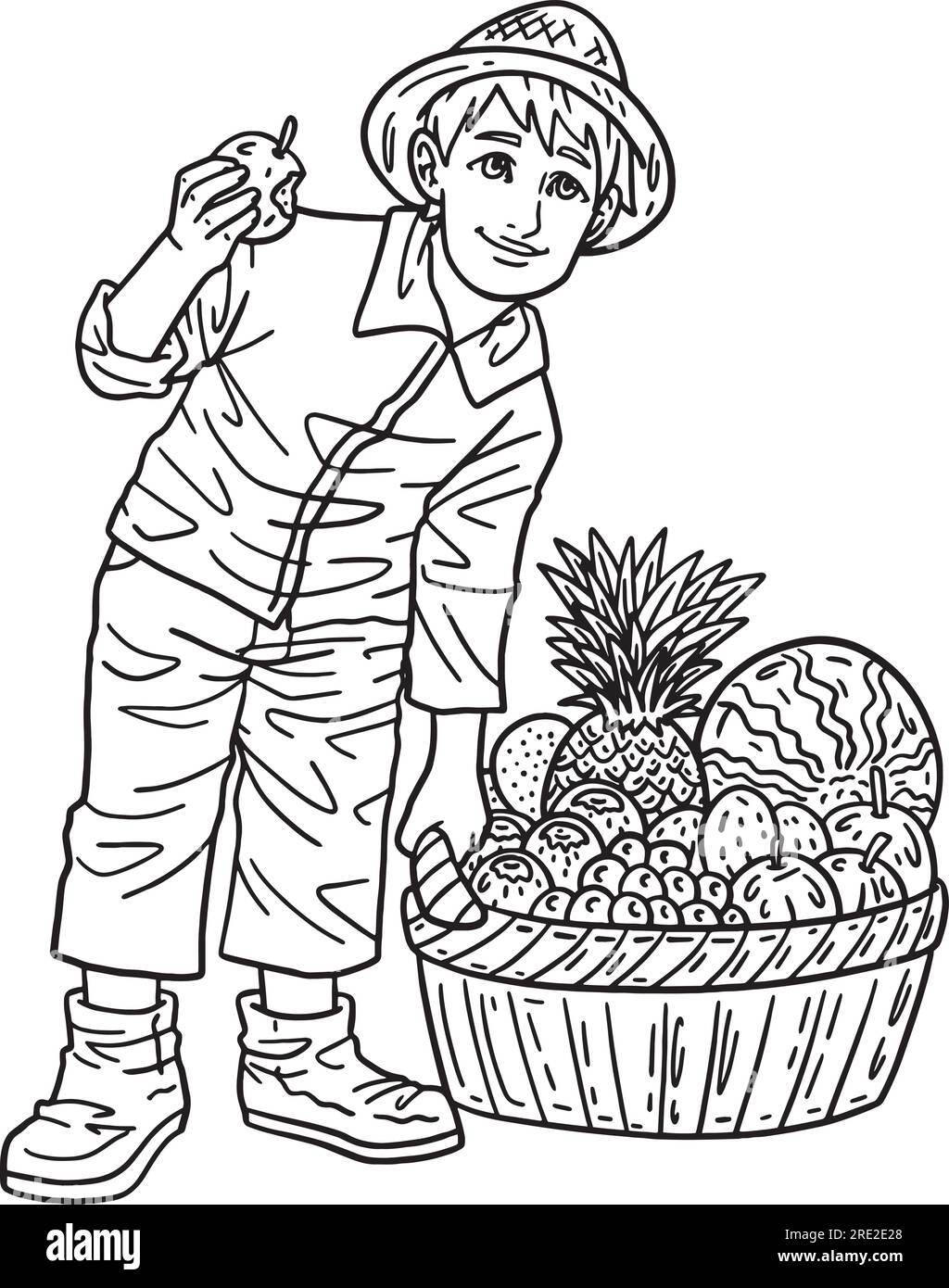 Cta de frutas imãgen de stock en blanco y negro