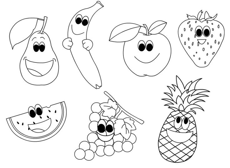 Free printable fruit coloring pages for kids fruit coloring pages happy fruit free coloring pages