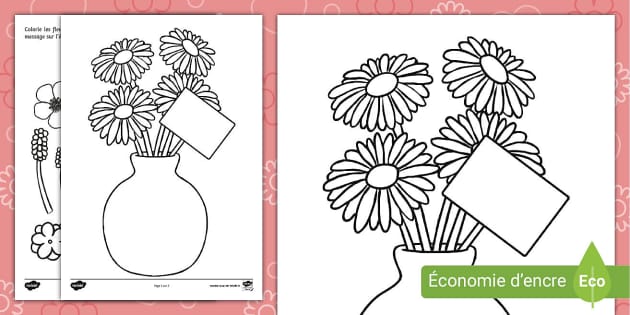 Coloriage de fleurs pour la fãªte des mãres