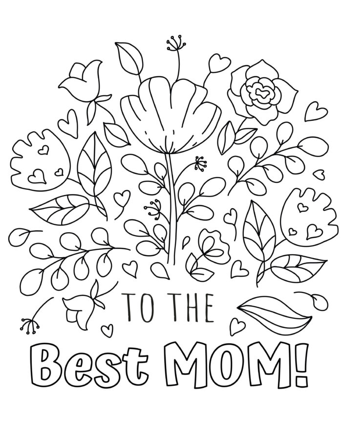 Coloriage bouquet de fleurs pour la fãªte des mãres