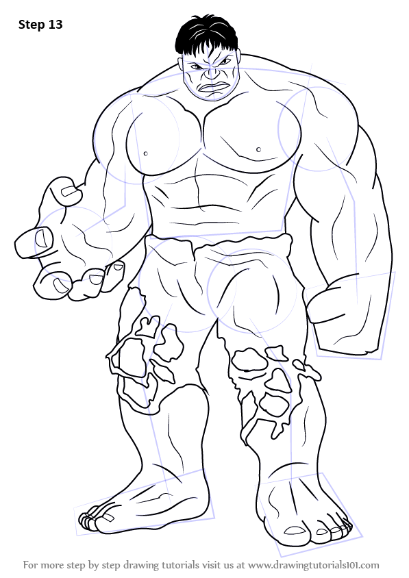 How to draw the hulk