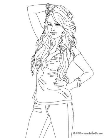 Miley cyrus posing coloring pages