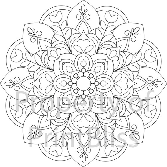 Flower mandala printable coloring page